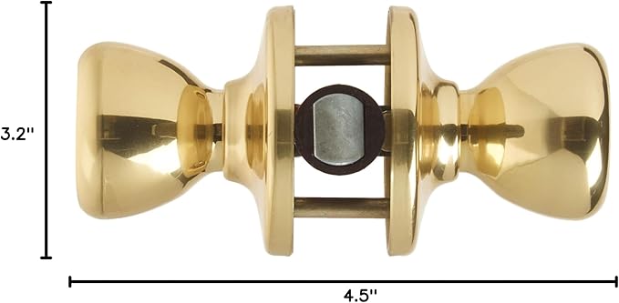 Kwikset 200M 3 CP 7/8RFL RCS 92001-519 Mobile Home Hall and Closet Door Knob in Polished Brass (Pack of 2)