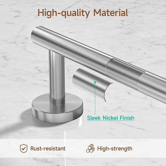 4PCS Brushed Nickel Bathroom Accessories Set, 24-Inch Towel Bar Set | Durable SUS304 Stainless Steel Bathroom Hardware Set, Towel Racks for Bathroom Wall Mounted, Modern Home Decor