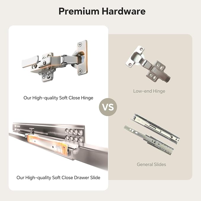 Single/Double Sink Bathroom Vanity, Solid Wood Vanity with Smart Defog Mirror Cabinet, Floating Vanity Cabinet with Storage