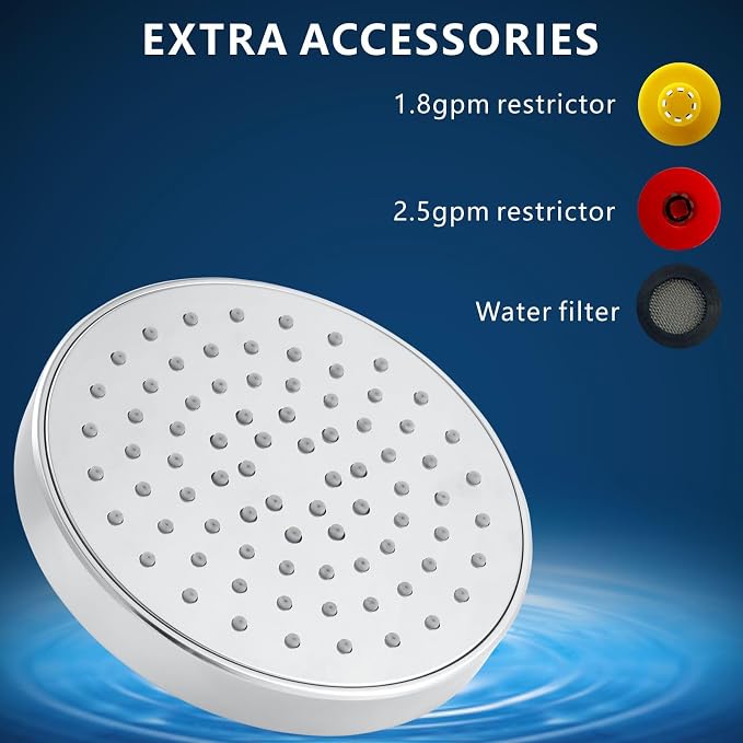 High Pressure Shower Head - 4.7“ Powerful Bathroom Pressure Boosting Rain Showerhead - Perfect Universal Replacement for Rainfall Shower Heads (10 Pack, Chrome)