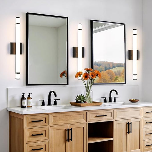 Black Bathroom Vanity Light Fixture 23 Inch 14W Dimmable 5CCT LED Vanity Lights for Bathroom Lighting Fixtures Over Mirror Bath Wall Sconce Bar