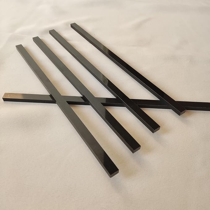 15 Pcs Black Marble Tile Edge Trim, 12 Inch Marble Pencil Liner Both Side Polished for Bathroom, Backsplash, Kitchen, Tile Shower, Natural Marble Material