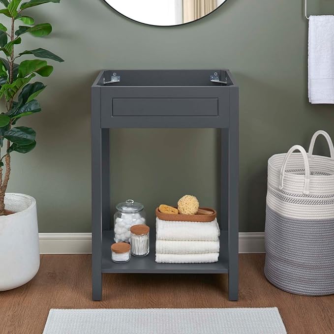 Modway Altura 24" Bathroom Vanity Cabinet (Sink Basin Not Included), 24 Inch, Gray