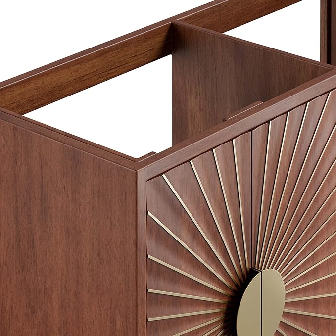 Modway Daylight Bathroom Vanity Cabinet Basin Not Included, 48" Double Sink Compatible, Walnut