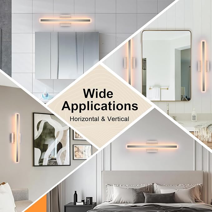28W Modern Vanity Lights for Bathroom 24.0 Inch LED Vanity Bar Light 5CCT Dimmable Brushed Nickel Wall Sconces LED Bathroom Lighting Fixtures Over Mirror for Bath Room Cabinets Bedroom