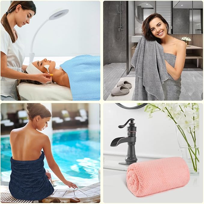 HOMEXCEL 6PK Bath Towel Set, 24x48 in, Absorbent&Quick Dry Towels for Hotel | Ultra Soft, Lightweight Towels for Bathroom, Spa and Beauty Parlor, Multicolor