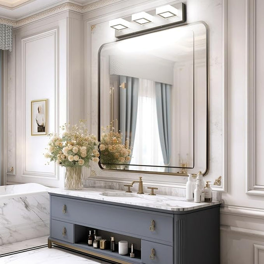 Ralbay Brushed Nickel Bathroom Vanity Lights Metal Acrylic LED Modern Bathroom Wall Lighting Fixtures Brushed Nickel