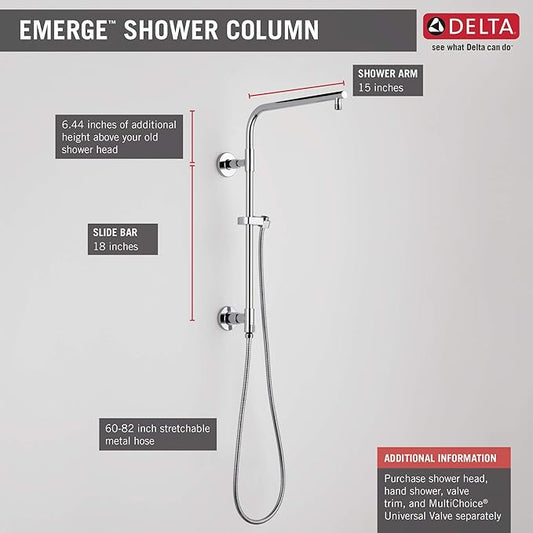 DELTA FAUCET 58810-RB Emerge 18" Round Shower Column, Without Accessories, Venetian Bronze
