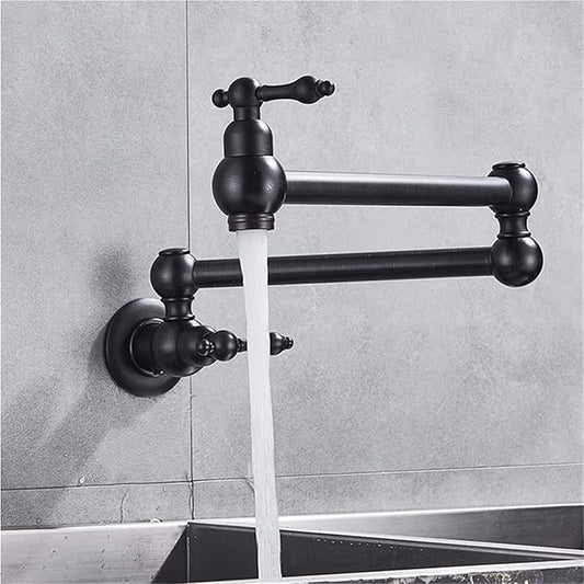 Single Handle Bathroom and Kitchen Faucet Cold Water Folding Basin Tap Single Hole Installation(Chrome)