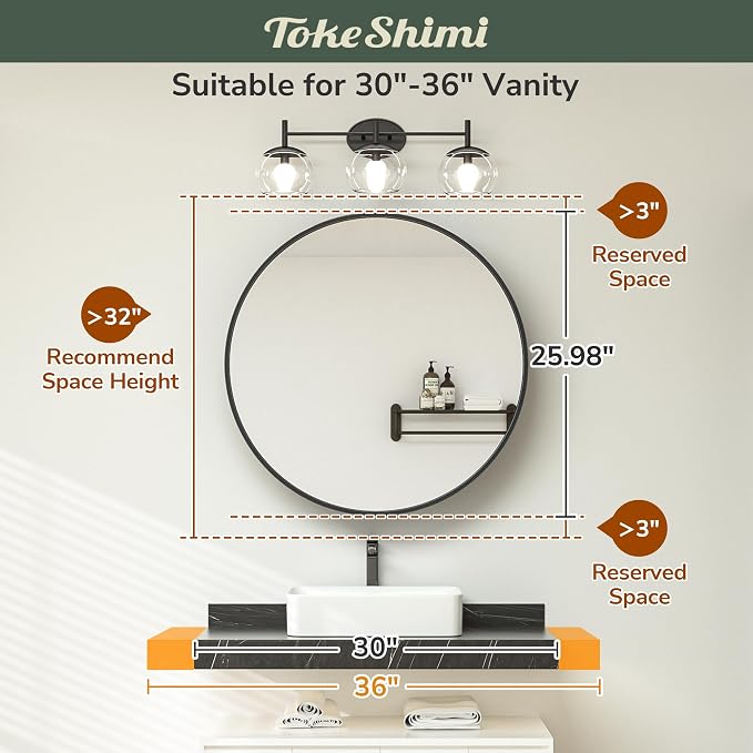 26 x 26 Round Medicine Cabinet with Mirror, Brushed Nickel Circular Bathroom Medicine Cabinet with Stainless Steel Metal Frame, Detachable Shelves, Shatterproof, Wall Mounted Only
