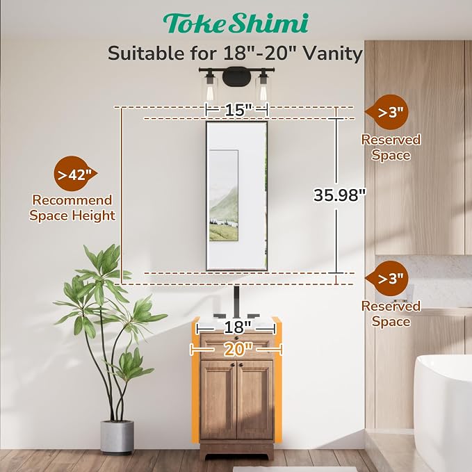 15 x 36 Bathroom Medicine Cabinet Mirrored Beveled, Recessed Medicine Cabinet with Mirror for Wall, Aluminum Framed Metal Black Mirror with Storage Adjustable