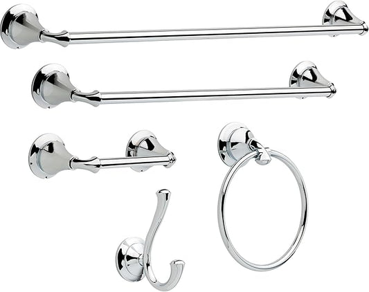 DELTA FAUCET 79424 Linden 18 in. Wall Mount Towel Bar Bath Hardware Accessory in Polished Chrome