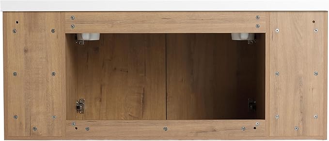 48 Inch Bathroom Vanity Without Sink Top,48" Floating Bathroom Vanity No Sink Top,Modern Floating Vanity Cabinet for Bathroom,Wall Mounted Plywood Vanity Cabinet,Brown