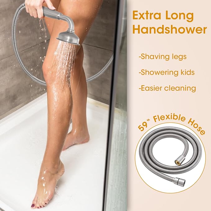 Shower System with Balance Pressure Valve, Antique, Luxury, Nickel | 9 Inch Shower Faucet Set, High Pressure Shower Head, Shower Valve and Trim Kit, Wall Mount, Bathroom, Handheld Spray