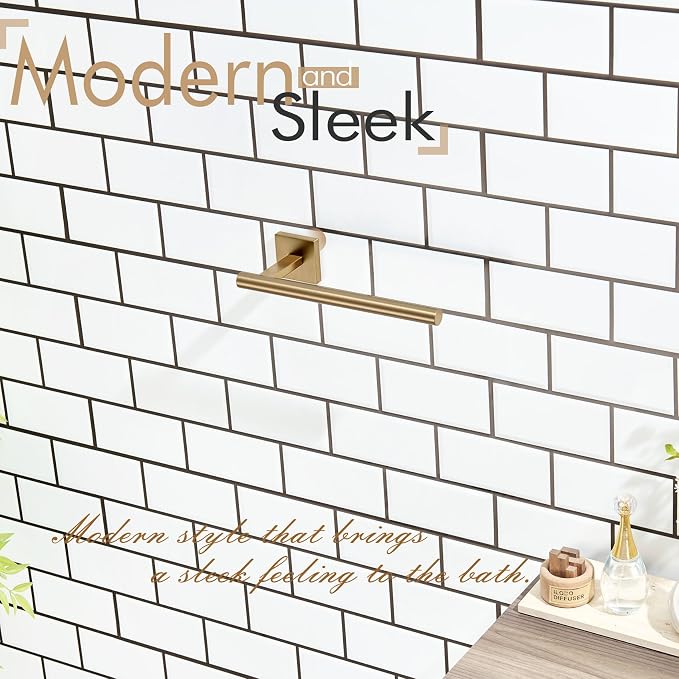 KOKOSIRI Bathroom Towel Bar Hand Towel Holders Wall Mount Toilet Kitchen Cabinet Paper Holder Stainless Steel Bath Hardware Champagne Bronze, B3008CPG
