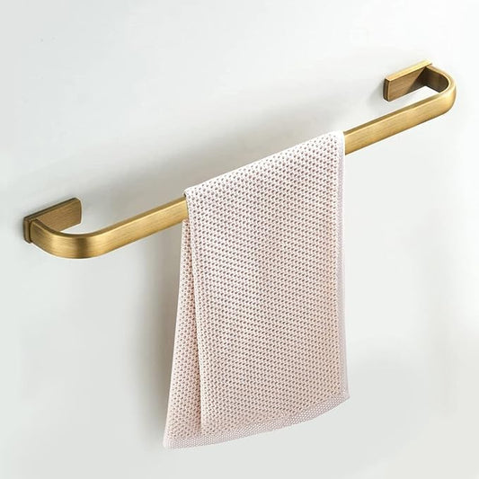 WINCASE Brass Bathroom Accessories, Bath Towel Holder Antique, Towel Bar Set Toilet Paper Holder Robe Hook Brushed Brass Wall Mounted