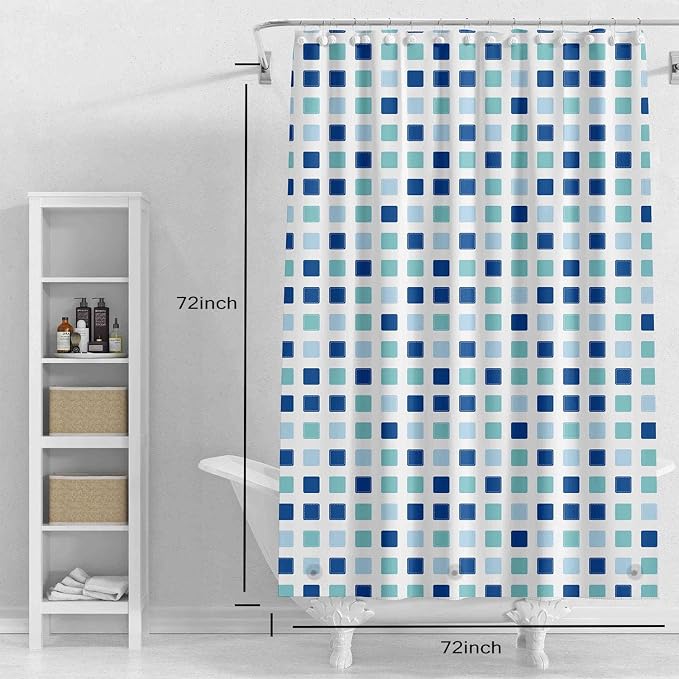 Shower Curtain Liner, 100% Waterproof Peva Shower Curtains with 3 Duty Heavy Bottom Magnets and 12 Rust Proof Grommets, 72x72 Weighted Shower Liner for Shower Stall, Bathtubs