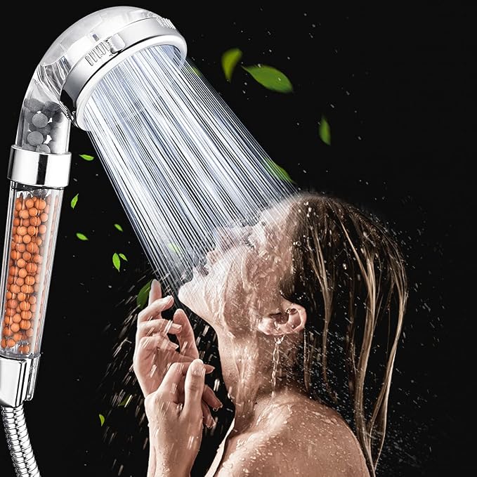 NOSAME Shower Head, Filter Filtration High Pressure Water Saving 3 Mode Function Spray Handheld Showerheads for Dry Skin & Hair | Handheld Showerheads, Filter Filtration High Pressure Water Saving 3 Mode Function Spray Shower Head for Dry Skin & Hair