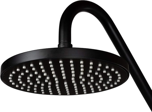 PULSE ShowerSpas Kauai III Matte Black Rain Shower Head with Handheld Spray - 1.8 GPM, 8" Showerhead, 5-Function HandShower, Adjustable Slide Bar - Shower Heads with Handheld Spray Combo