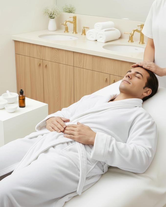 NY Threads Mens Robe, Luxury Plush Fleece Mens Bathrobe, Spa Bath Robe for Men