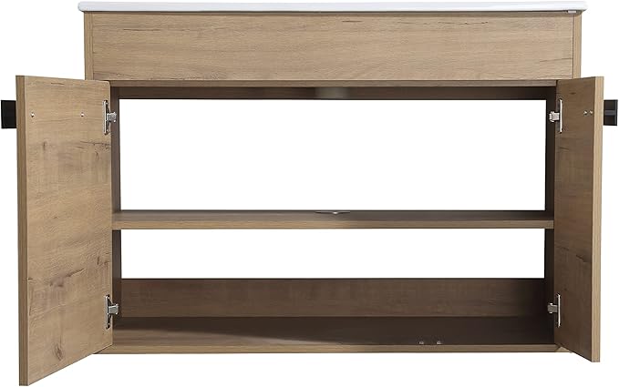 36 Inch Bathroom Vanity with Sink, Modern Freestanding Bathroom Vanity Set, Brown Vanity, Soft-Closing Door and Thick Edge Ceramic Basin - 36" (IMO, 36inch)