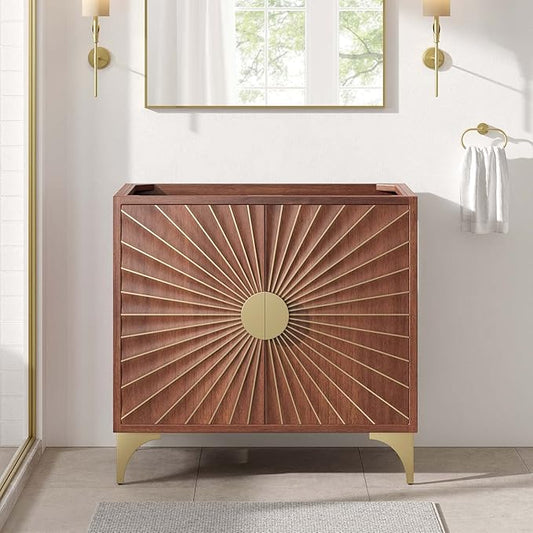 Modway Daylight Bathroom Vanity Cabinet-Sink Basin Not Included, 36 Inch, Walnut