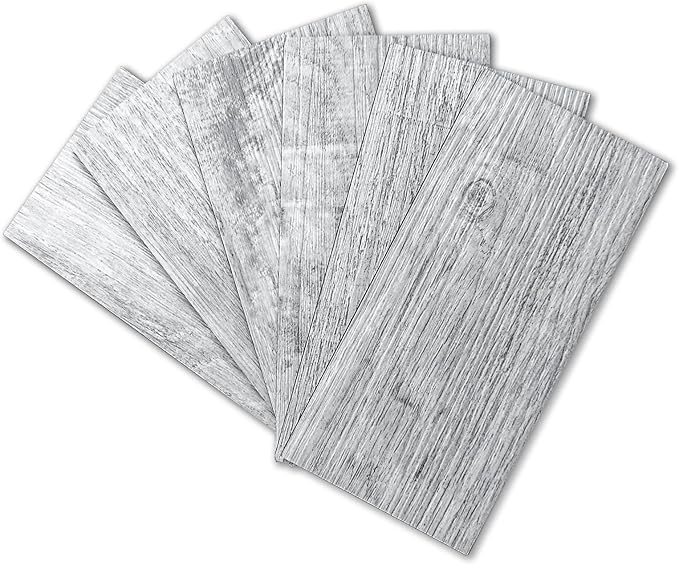 Art3d 102-Pack Peel and Stick Backsplash on Subway Tile, White-Washed Wood | 3 x 6 in, PVC, Self Adhesive, Waterproof, Traceless Peel, Modular Splicing, Ideal for Vanities, Bathrooms