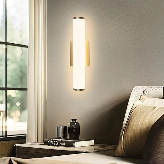 16in Modern Wall Sconces, Dimmable Bathroom Vanity Lights, 3000K Warm White LED Indoor Sconces Lighting for Bathroom, Stairs, Living Room, Bedroom. Hardwired.