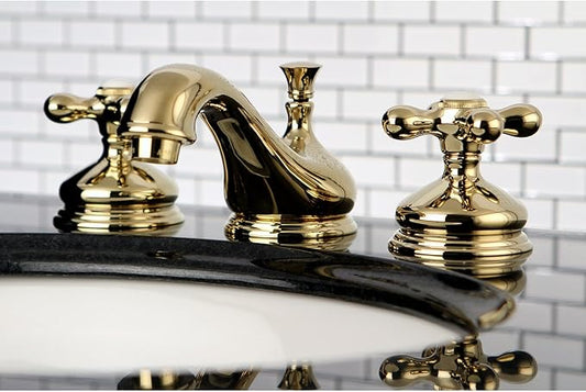 Kingston Brass KS1162AX 8 in. Widespread Bathroom Faucet, Polished Brass