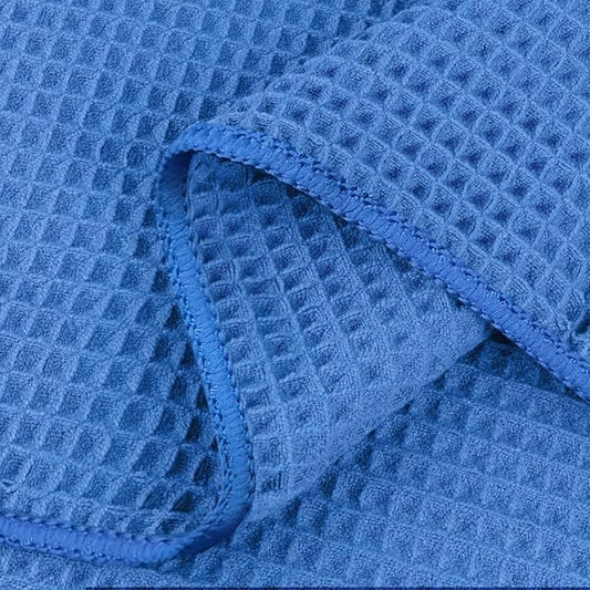 HOMEXCEL Waffle Bath Towels Set of 4 Pack, Waffle Towels for Bathroom, Blue | 400GSM Microfiber Waffle Bathroom Towel Set, Ultra Soft, Highly Absorbent, Quick Dry Towel for Gym, Shower, Spa, 30 x 60 Inch
