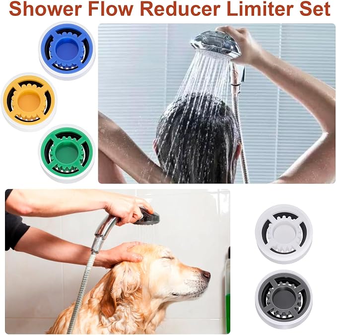 10pcs Shower Head Flow Restrictor, 1.5 1.8 2.0 2.5 3.0 GPM | Shower Head Flow Reducer, Shower Head Water Saver, Shower Head Limiter for Bathroom, Kitchen, 0.56 × 0.54 × 0.21 inch