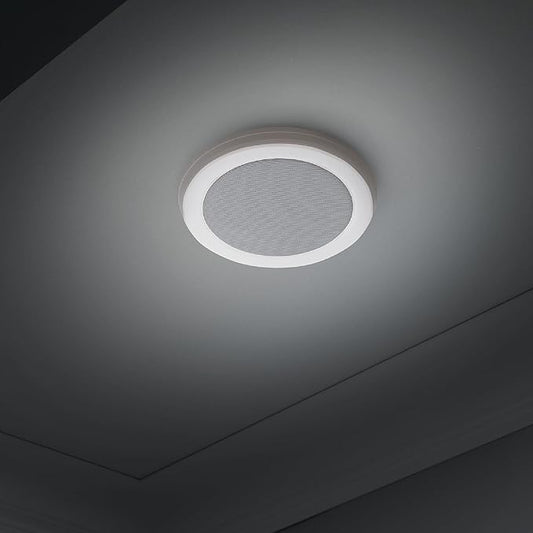 Homewerks 7130-18-BT Bathroom Fan with LED Light and Bluetooth Speaker 80 CFM 1.5 Sones White 4000 Kelvin CCT Light 600 Lumens