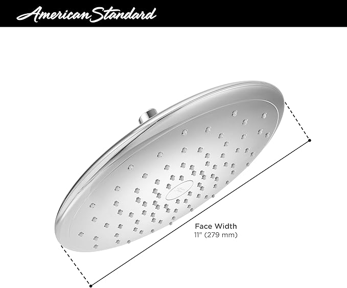 American Standard 9038001.295 Spectra Water Saving Rain Shower Head 11-inch 1.8 GPM, Brushed Nickel