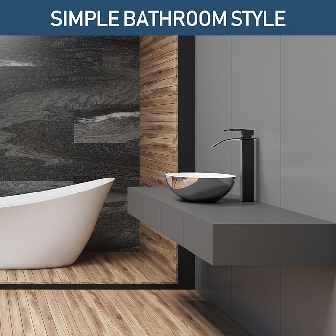 Vessel Sink Faucet Black Bathroom Faucets Tall Waterfall Bathroom Bowl Sink Faucet Rv Lavatory Faucet with Supply Hose