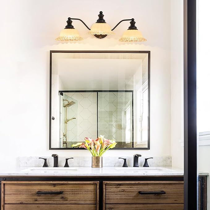Black Bathroom Vanity Light 3 Light