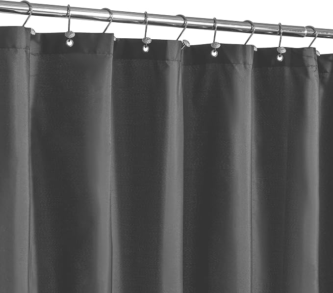 N&Y HOME Fabric Shower Stall Curtain or Liner 36 x 72 Inches, Graphite Gray | Hotel Quality, Bottom Magnets, Washable, Water Repellent, 36x72 Cloth Shower Curtain with Grommets for Bathroom Stall