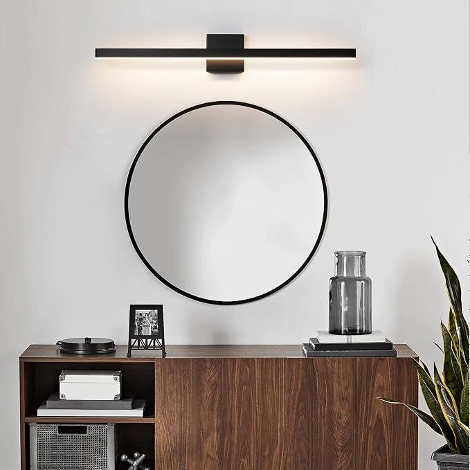 KAISITE Modern Bathroom Vanity Light - Black LED Bar Vanity Light Fixture Over Mirror, 32 Inch, Dimmable, 5CCT