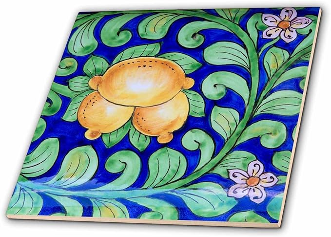 3dRose Italy, Orvieto. Italian Pottery Plate for Sale in the Streets. 4 Inch Ceramic Tile