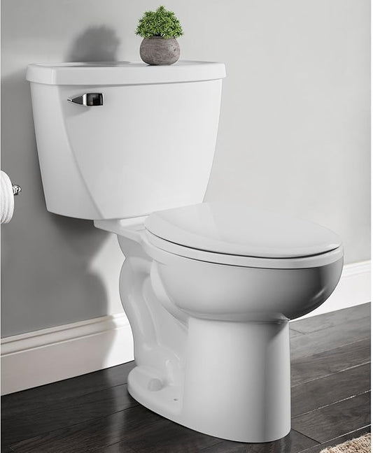 American Standard 2462016.020 Cadet Two-Piece Pressure Assist with 12-in Rough-In Toilet, Elongated Front, 1.6 GPF