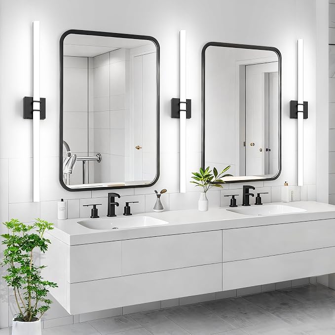 Modern Black Vanity Light Bar 40 Inch, 30W 5CCT Dimmable Bathroom Light Fixtures LED Wall Lighting Fixture
