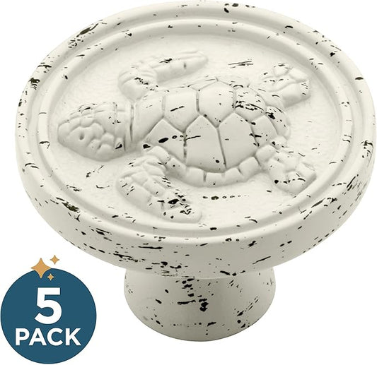 Franklin Brass 5 Pack White Vintage Antique Cabinet Knobs 1-7/16 inch (37mm) Kitchen Cabinet Handles and Drawer Knobs for Cupboards, Dressers, Furniture, Bathroom Vanity | Seaside Cottage