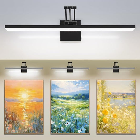 MantoLite 24'' Picture Lights Wall Vanity Lights Bathroom 12W LED Dimmable Modern Mirror Wall Lights Bedroom Adjustable Swing arm Bathroom Lighting Fixture Touch dimming