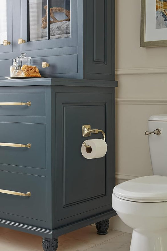 Amerock BH36091BBZ | Golden Champagne Single Post Toilet Paper Holder | 7-1/16 in. (179 mm) Length Toilet Tissue Holder | Stature | Bath Tissue Holder | Bathroom Hardware | Bath Accessories