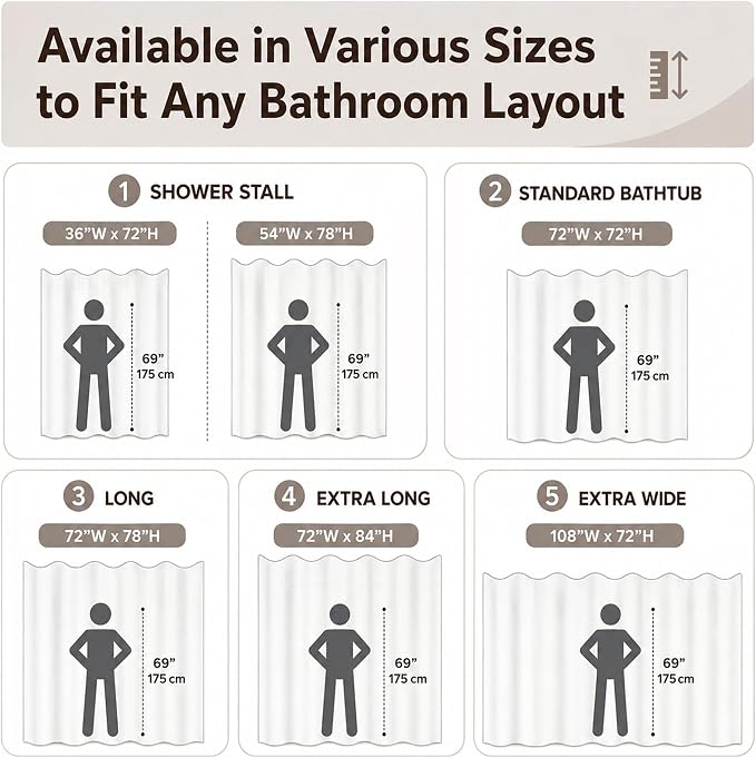 White Boho Fabric Shower Curtain 72 x 72 Inches, Modern Shabby Chic Textured Tufted Chevron Striped Minimalist Cloth Bathroom Shower Curtain