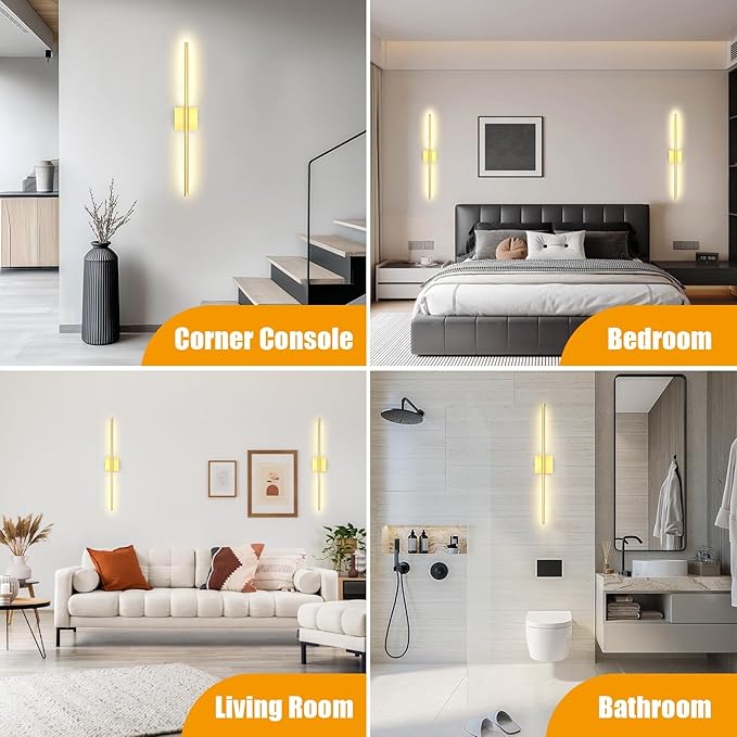 Battery Operated Wall Sconces Set of 2 Rechargeable LED Wall Lights, Dimmable 3000K-6500K, Battery Sconces Wall Decor for Bedroom Living Room Hallwayated Wall Sconce (2 Pack)