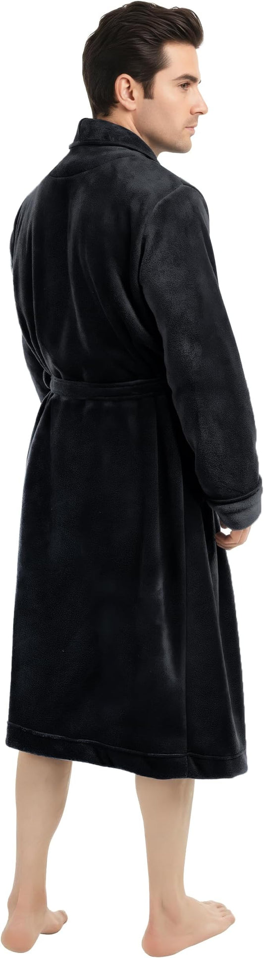 NY Threads Luxury Ultra Soft Mens Robe Plush Fleece Long Bathrobe