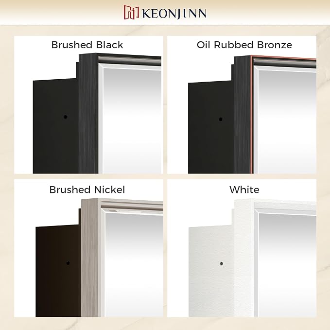 Keonjinn 24" x 30" Bathroom Medicine Cabinet with Mirror, Oil Rubbed Bronze | Fully Assembled, Adjustable Shelves, Aluminum Frame, Rust-resistant, Recessed or Wall-Mounted Medicine Cabinet, Waterproof