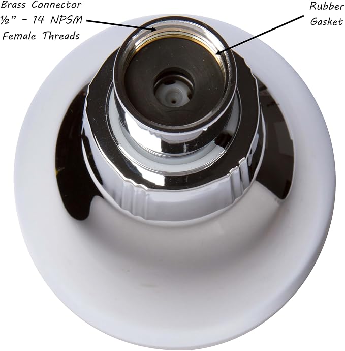 Aqua Elegante Pressure Boosting Shower Head - 2.5 GPM - Polished Chrome | 3 Inch Wall Mount, Water Saving Showerhead, Best For Low Flow Showers With Anti-Clog Nozzles & Adjustable Brass Fitting