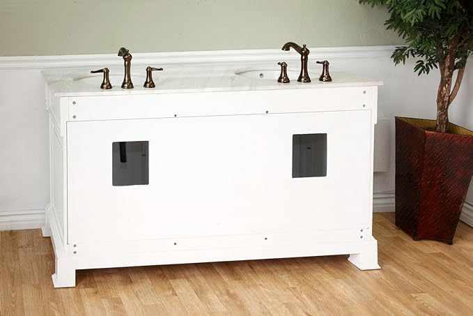 205060-D-WH 60-Inch Double Sink Vanity, Wood, White