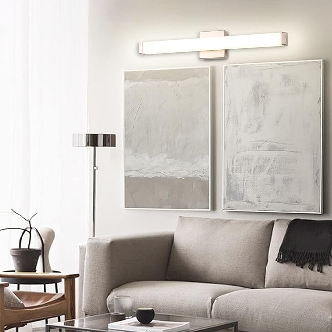24" LED Vanity Light, 14W 5CCT Dimmable, Brushed Nickel | Wall Bar Light, Rust & Moisture Resistant, Dimmable 2700K-5000K, Energy-saving, moisture-proof, Dresser Bathroom over Mirror